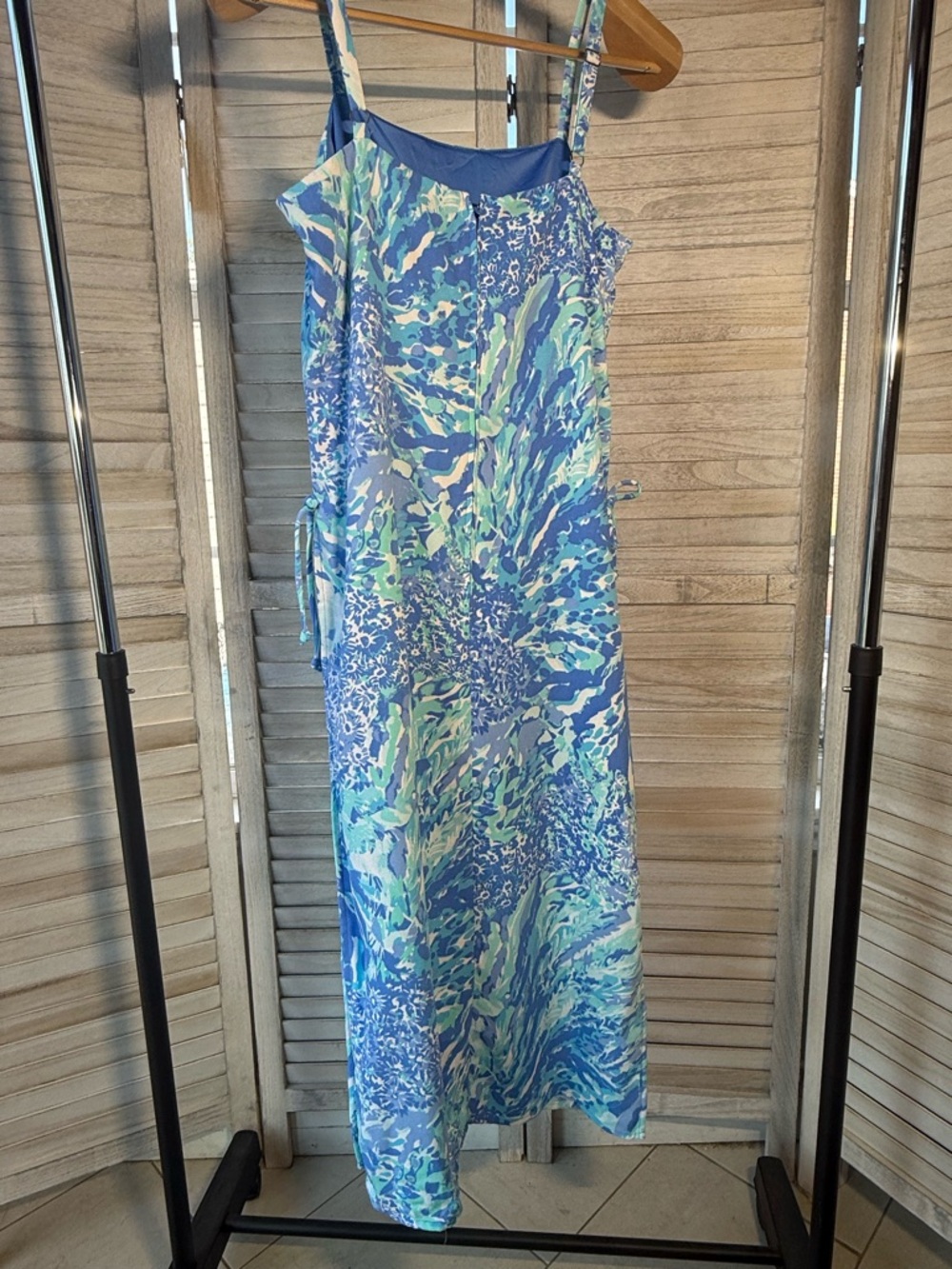 Lilly Pulitzer Laken Romper Midi Dress 4 Blue Haven Hey Hey Soleil Tropical - Picture 7 of 10